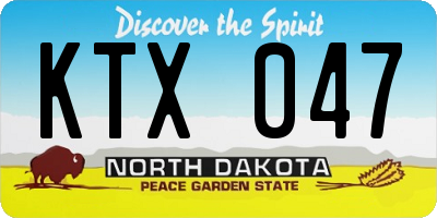 ND license plate KTX047