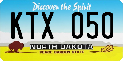 ND license plate KTX050