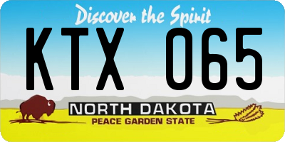 ND license plate KTX065