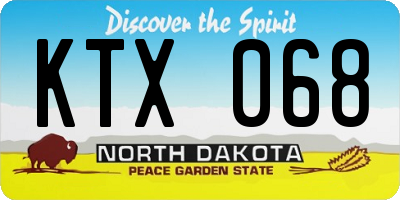 ND license plate KTX068