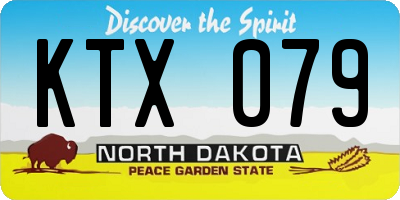 ND license plate KTX079