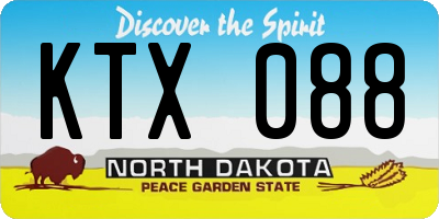 ND license plate KTX088