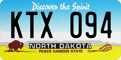 ND license plate KTX094