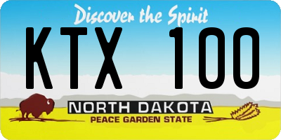 ND license plate KTX100