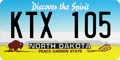 ND license plate KTX105