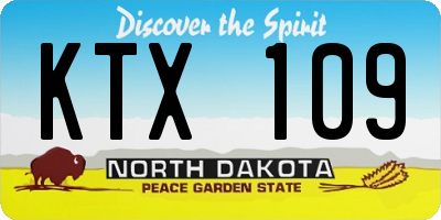 ND license plate KTX109