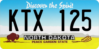 ND license plate KTX125