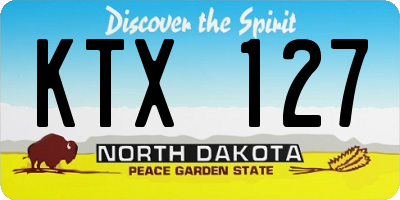 ND license plate KTX127