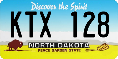 ND license plate KTX128