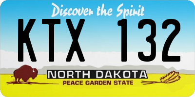 ND license plate KTX132