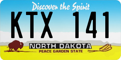 ND license plate KTX141