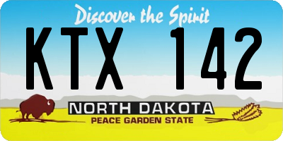 ND license plate KTX142