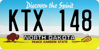 ND license plate KTX148