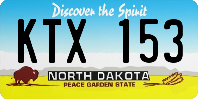 ND license plate KTX153