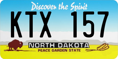 ND license plate KTX157