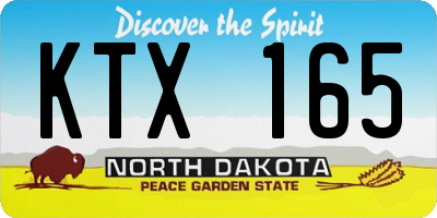 ND license plate KTX165