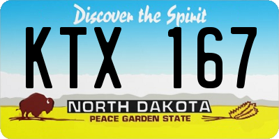 ND license plate KTX167