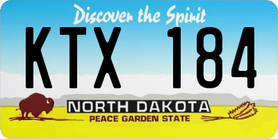 ND license plate KTX184