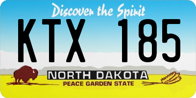 ND license plate KTX185