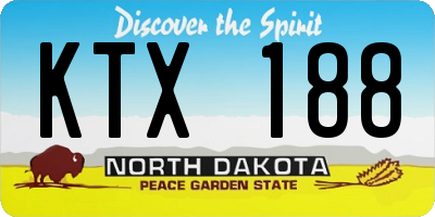 ND license plate KTX188