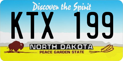 ND license plate KTX199
