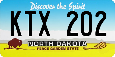 ND license plate KTX202