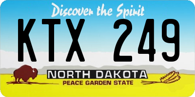 ND license plate KTX249