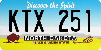 ND license plate KTX251
