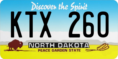 ND license plate KTX260
