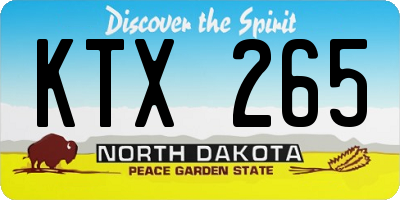ND license plate KTX265