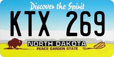 ND license plate KTX269
