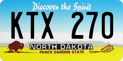 ND license plate KTX270