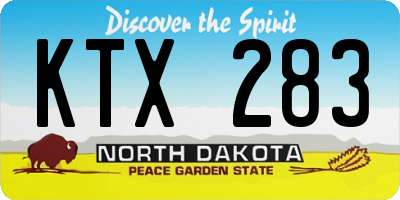 ND license plate KTX283