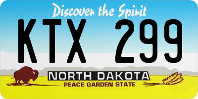 ND license plate KTX299