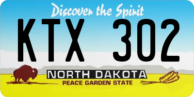 ND license plate KTX302