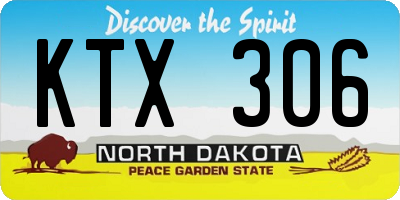 ND license plate KTX306