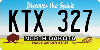 ND license plate KTX327