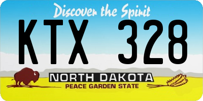 ND license plate KTX328