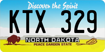 ND license plate KTX329