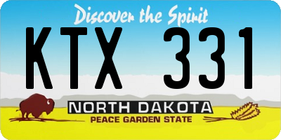 ND license plate KTX331