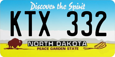 ND license plate KTX332