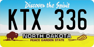 ND license plate KTX336