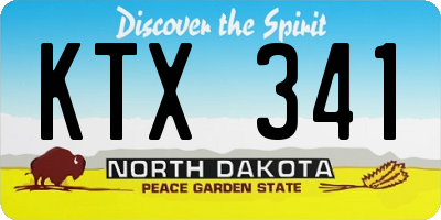 ND license plate KTX341