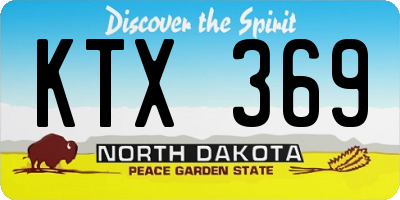 ND license plate KTX369