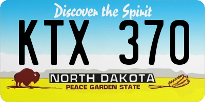 ND license plate KTX370
