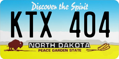 ND license plate KTX404