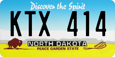 ND license plate KTX414