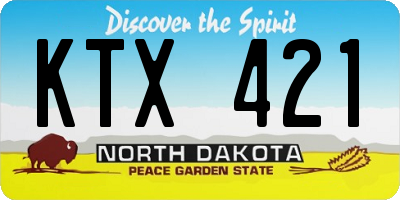 ND license plate KTX421