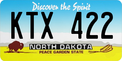 ND license plate KTX422