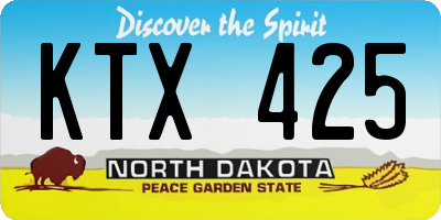 ND license plate KTX425